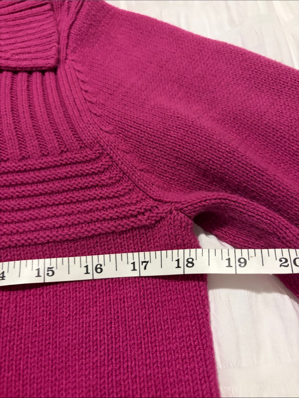 Rafaella Deep Pink Button-Front Ribbed Yoke Cardigan - Picture 5 of 8